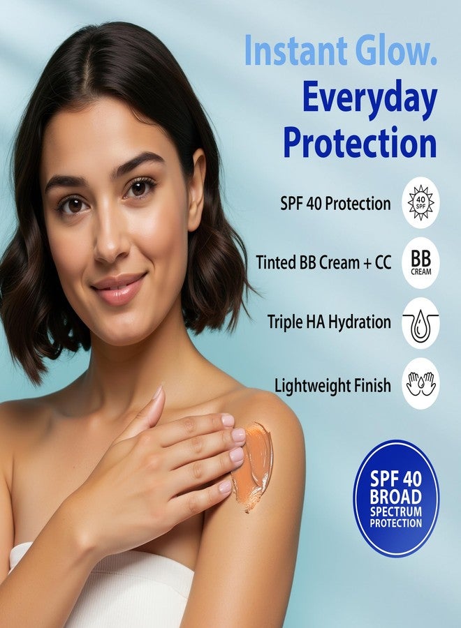 Dr. Denese Broad Spectrum SPF 40 Defense Day Cream 2 oz – Rich Tinted Moisturizer & Daily Sunscreen – Hydrating BB Cream with Antioxidants for Smooth Radiant Skin – Protection for All Skin Types - Image 2